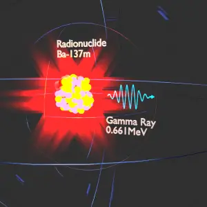 Le baryum-137m est un produit d'un produit de fission commun - le césium - 137. Le rayon gamma principal du baryum-137m est le photon 661keV.