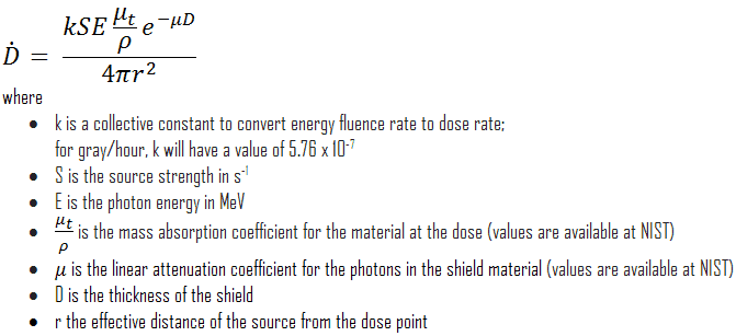 absorbed dose rate - rad - calculation
