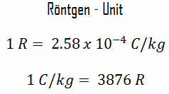 roentgen - unit of exposure - definition